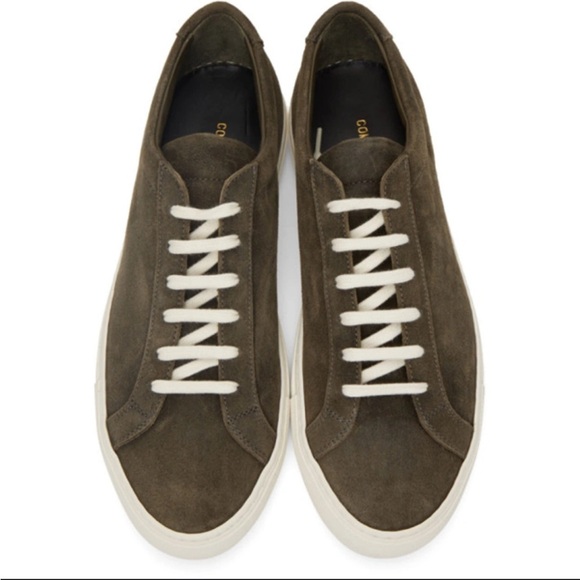 Common Projects Green Suede Men's Sneakers  Designer Luxury Brand Size 13 - Picture 1 of 6